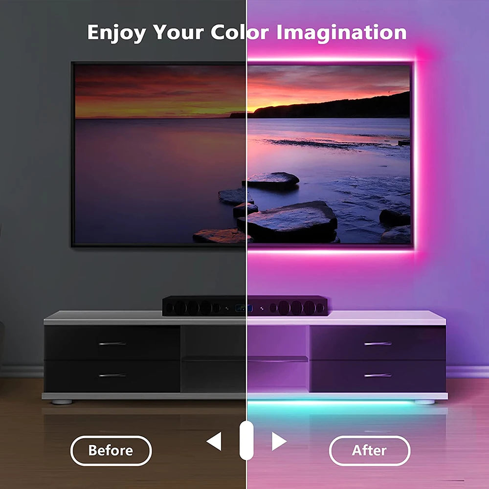 Ruban LED RGB Bluetooth USB 5V – Bande Lumineuse Flexible TV Bureau Chambre