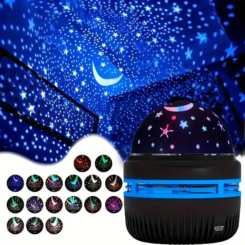 Projecteur Ciel Étoilé LED USB – Veilleuse Lune Étoiles Ambiance Chambre Enfant