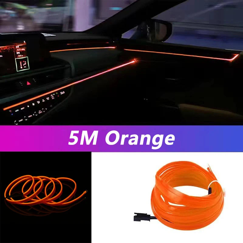 Bande LED intérieur voiture USB 5M – éclairage ambiance néon flexible