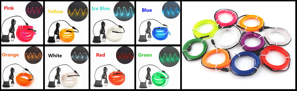 Bande LED intérieur voiture USB 5M – éclairage ambiance néon flexible