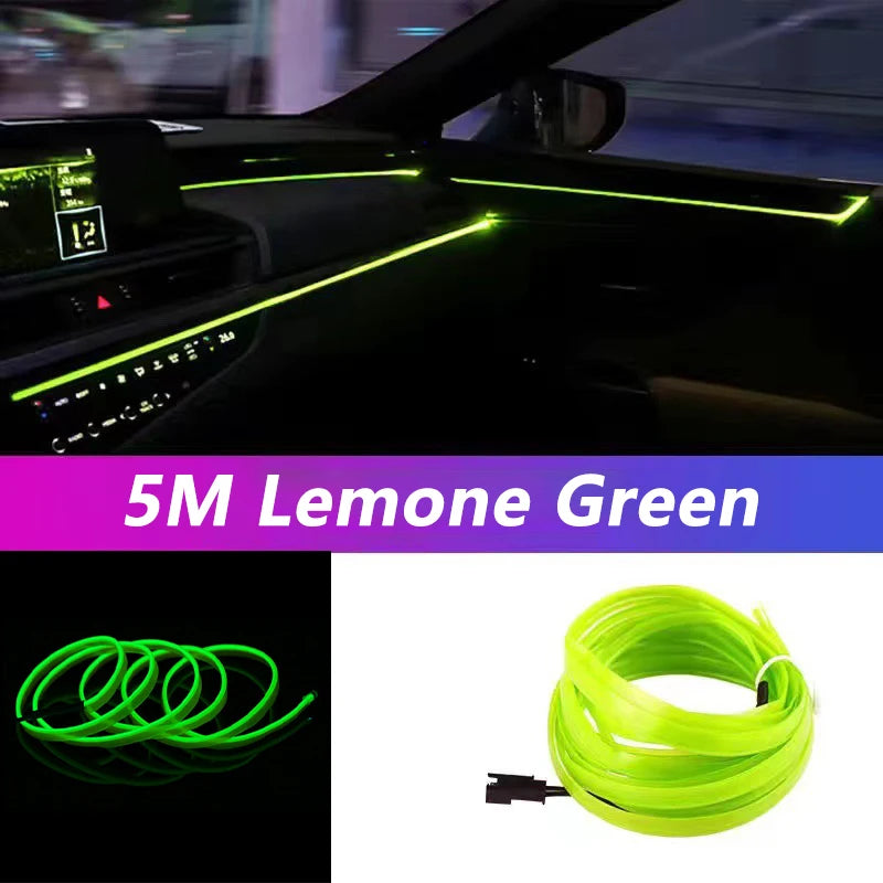 Bande LED intérieur voiture USB 5M – éclairage ambiance néon flexible