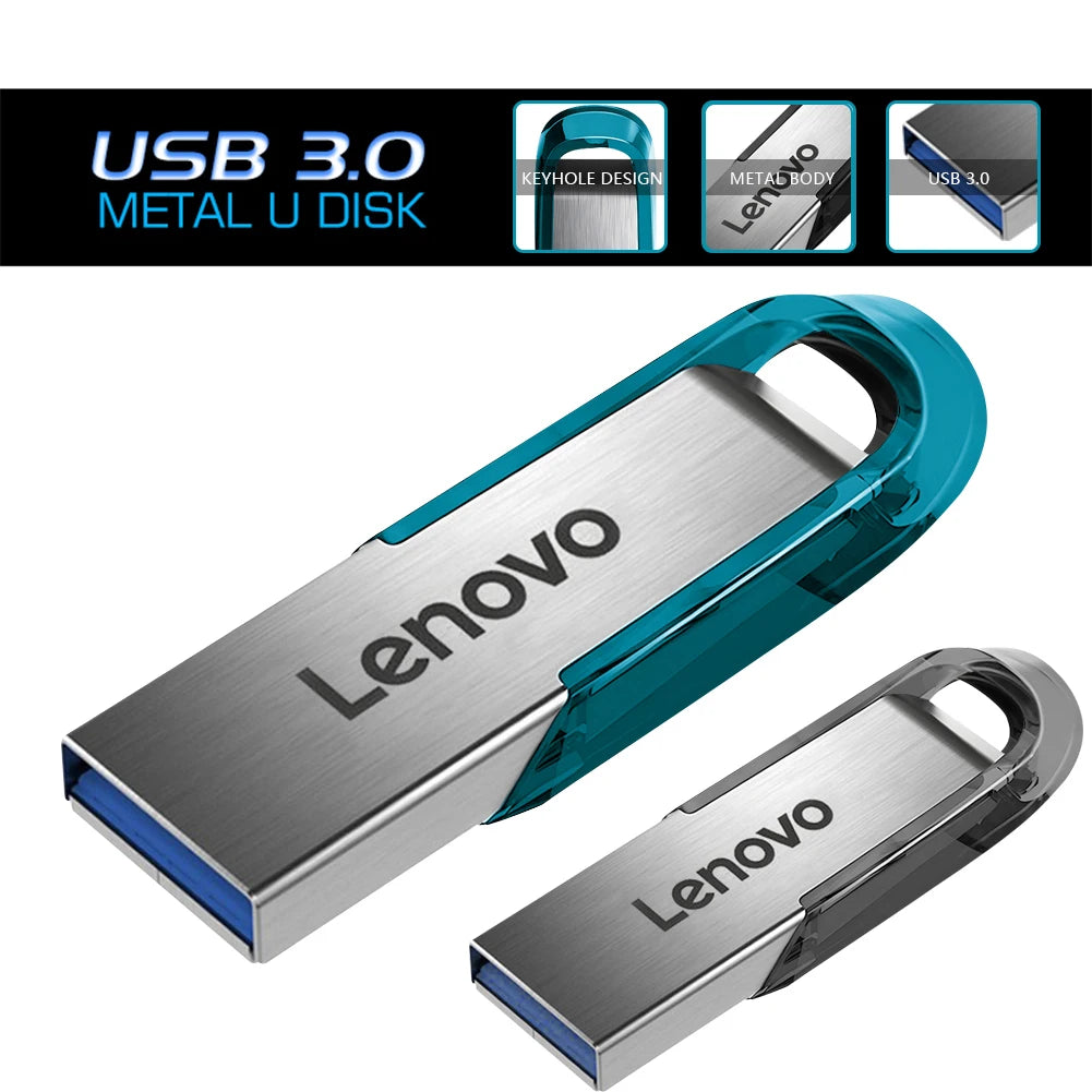 Clé USB Lenovo Métal USB 3.0 Haute Vitesse – Jusqu'à 2TB Étanche Portable