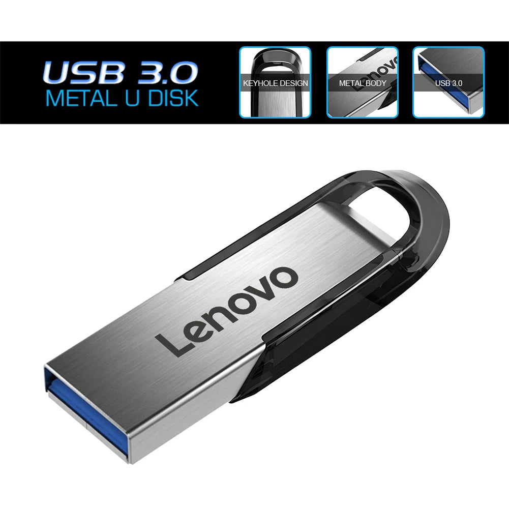 Clé USB Lenovo Métal USB 3.0 Haute Vitesse – Jusqu'à 2TB Étanche Portable