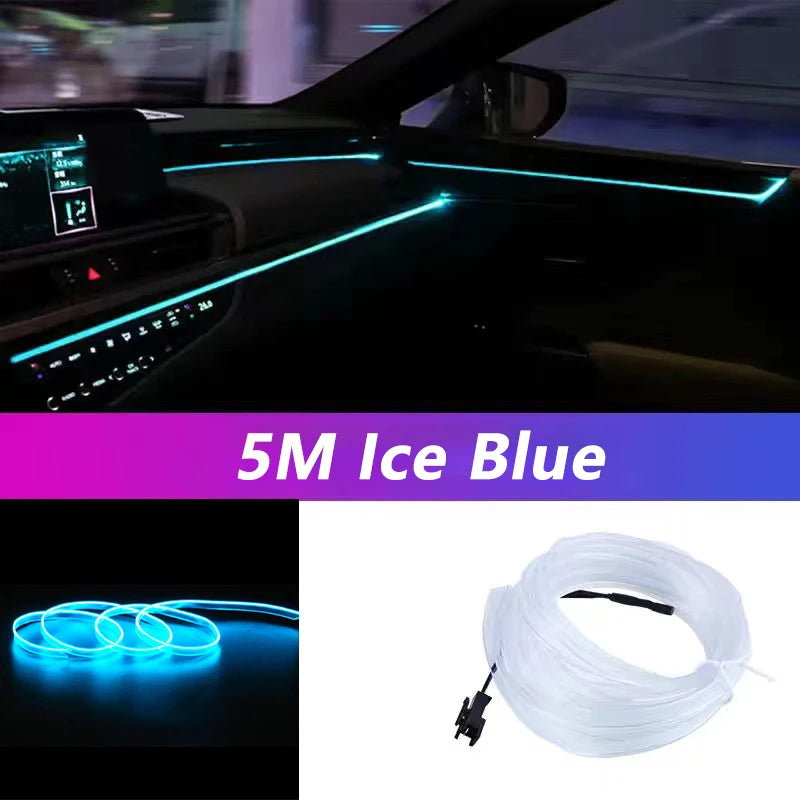 Bande LED intérieur voiture USB 5M – éclairage ambiance néon flexible