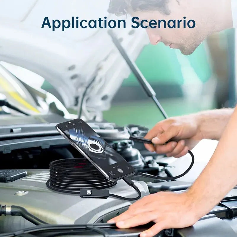 Caméra Endoscope USB Type-C 7mm IP67 Étanche – 6 LEDs Réglables Inspection Android PC