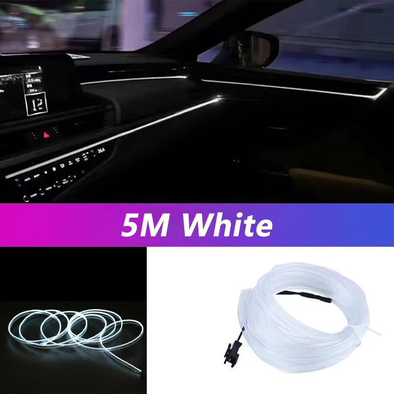 Bande LED intérieur voiture USB 5M – éclairage ambiance néon flexible
