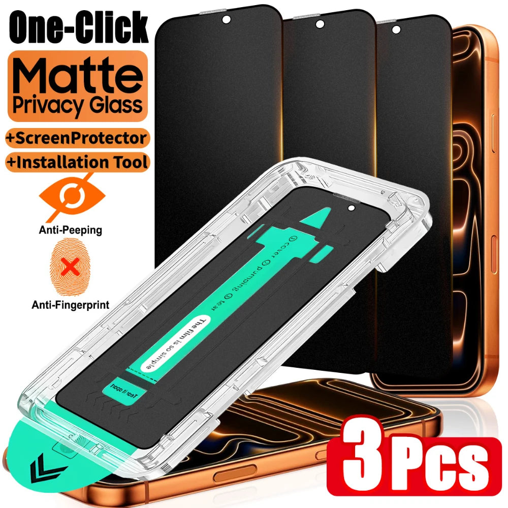 Verre Trempé Mat NNBILI iPhone 11 12 13 14 15 16 17 Pro Max – Anti-Espion Pack 3