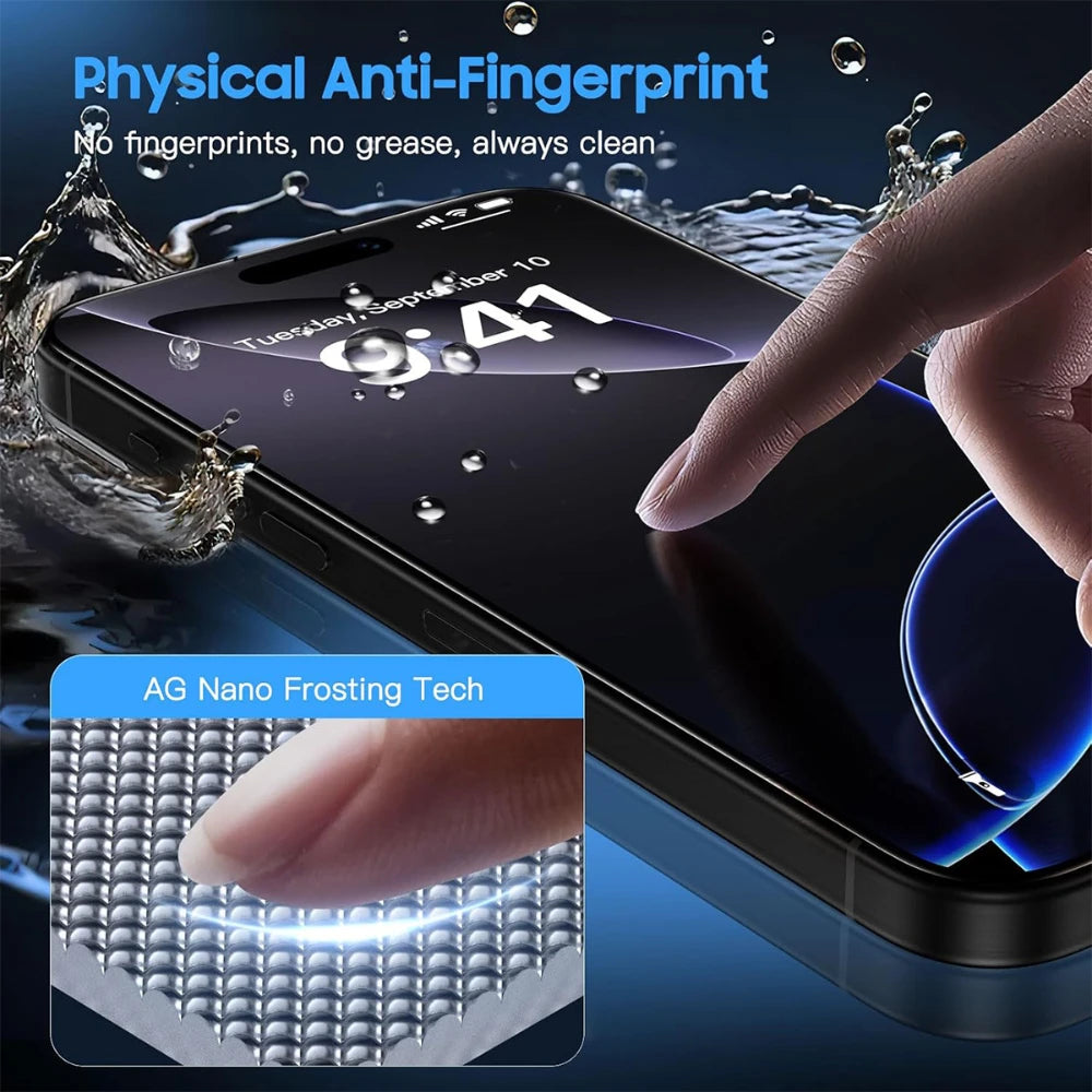 Verre Trempé Mat NNBILI iPhone 11 12 13 14 15 16 17 Pro Max – Anti-Espion Pack 3